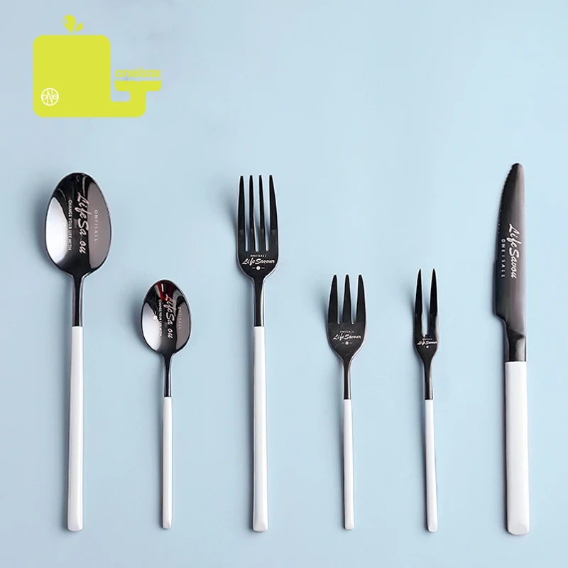 

Oneisall Cutlery Set Stainless Steel 6-Piece Western Tableware Dinnerware Dinner Set Talheres Bestek Spoon Sets jogo de jantar