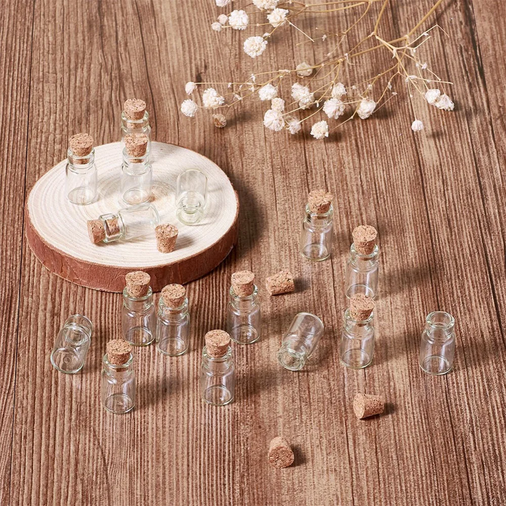 18x10mm HOT Mini Clear Small Tiny Glass Vials Jewelry Special Gift Bead