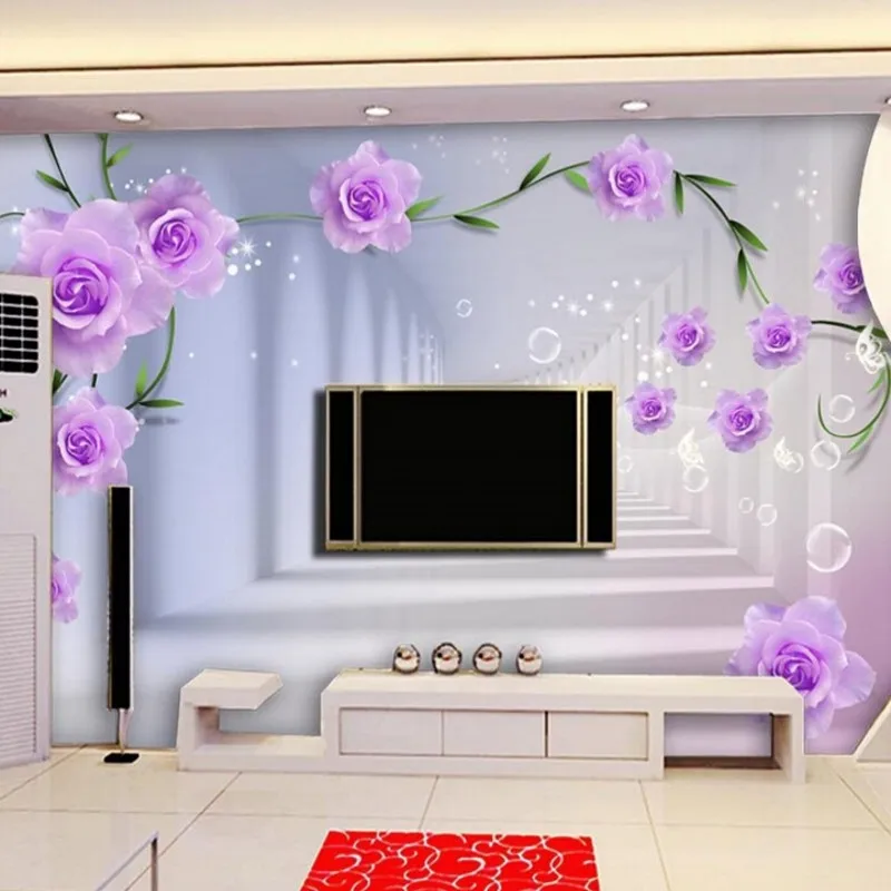 

The mural on the wall mural wallpaper 3 d 3 d hd rose sitting room home decoration wallpaper for walls 3 d Beibehang