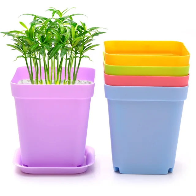 wholesale cheap 12pcs small plastic multi colors garden pots planers
