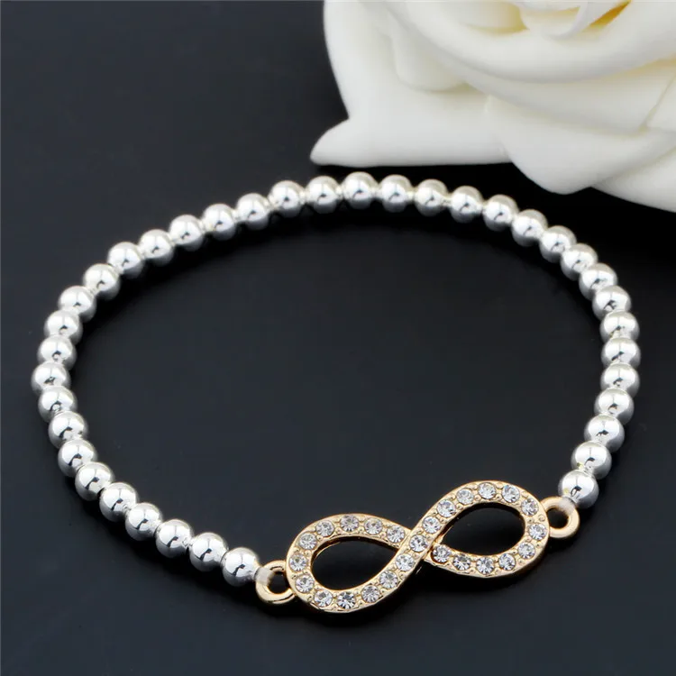 2017 New Design Fashion Jewelry Small Beads Gold Crystal Lucky Charm 2017 New Design Fashion Jewelry Small Beads Gold Crystal Lucky Charm Bracelet Bangles Women Bijoux Pulseira Feminina In Chain Link Bracelets From