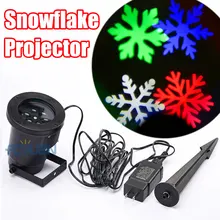Открытый Рождество Снежинка Свет Проектор Перемещение Эффект Шоу RGB LED Снег, Огни Рождественские Украшения Для Дома