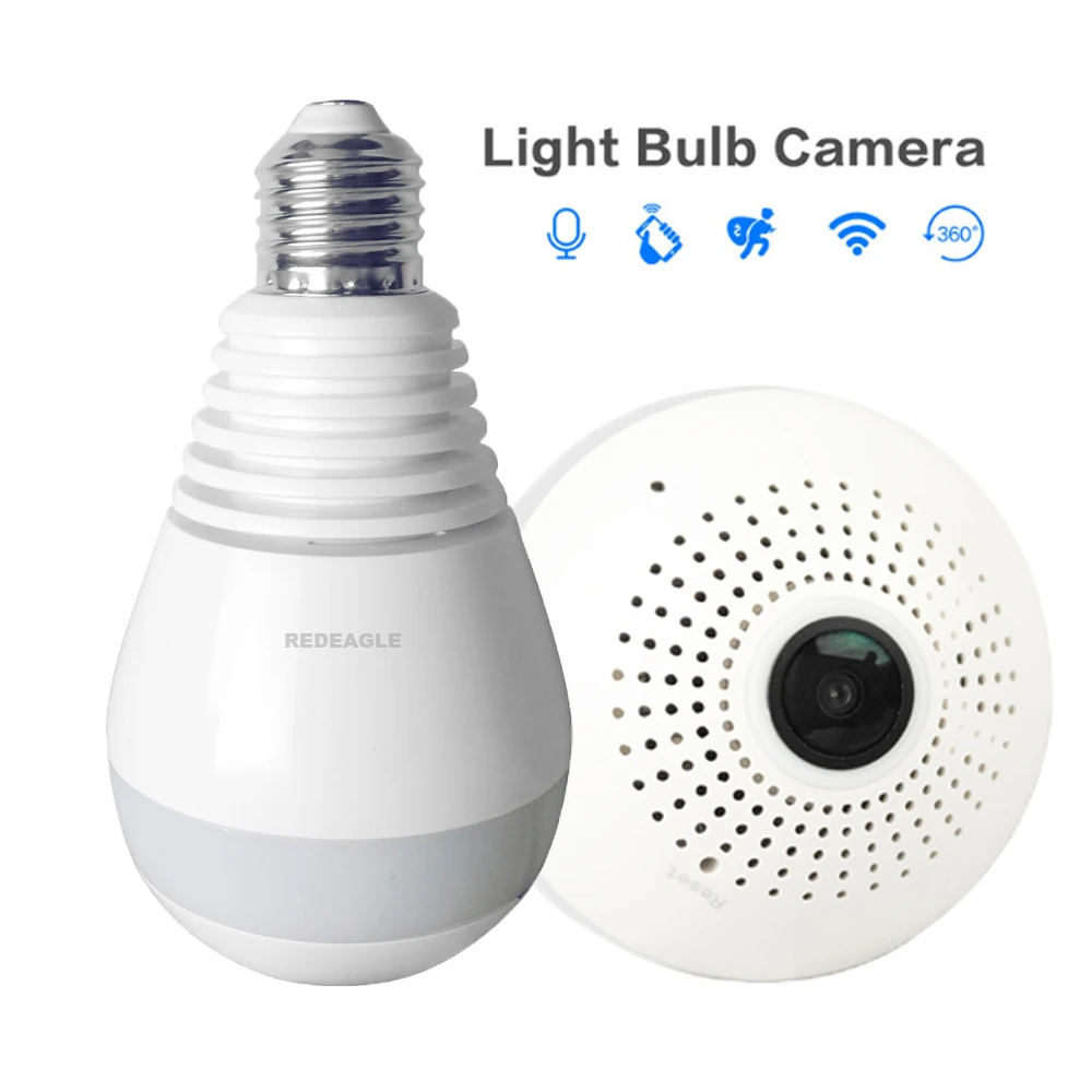 960P 360 Degree Wireless IP Camera WiFi Bulb Light FishEye Panoramic Home Security Camera 2 Way Audio Support 128GB 960P 360 Degree Wireless IP Camera WiFi Bulb Light FishEye Panoramic Home Security Camera 2 Way Audio Support 128GB
