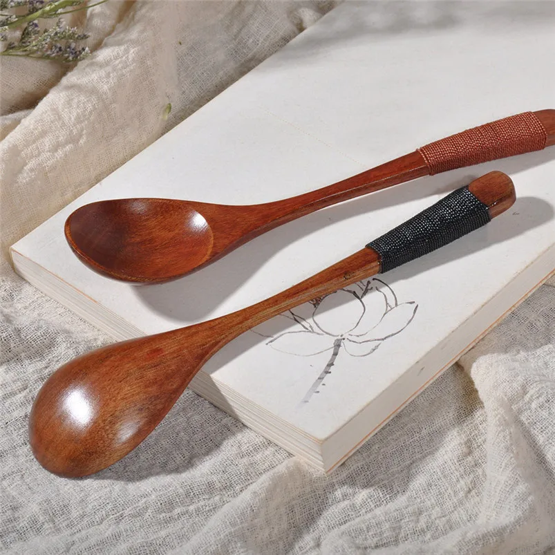 Wooden Spoon Fork Bamboo Kitchen Cooking Utensil Tools Soup-Teaspoon Tableware 2018 New Arrival Hot Sale R09 (8)