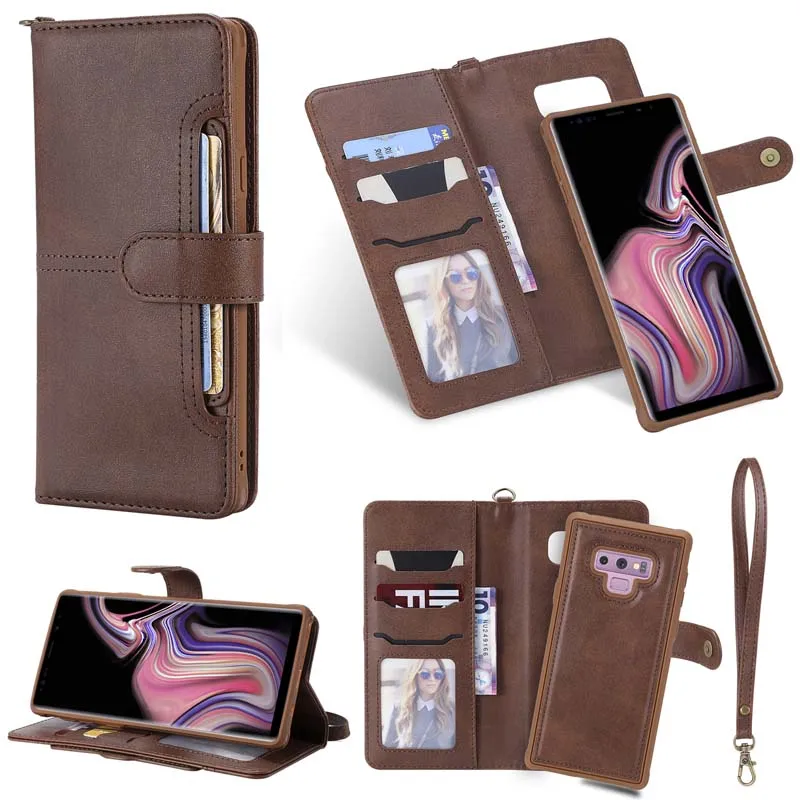 

Flip Luxury Detachable Leather Wallet Phone Cases Magnet Cover Coque For Samsung Galaxy S8 S8Plus S9 S9Plus Note8 Note9 JS0865