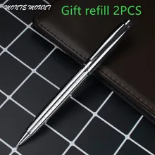 Роскошная металлическая деловая пишущая Шариковая ручка Серебряная клипса роликовые шариковые ручки школьные студенческие офисные подарки канцелярские принадлежности