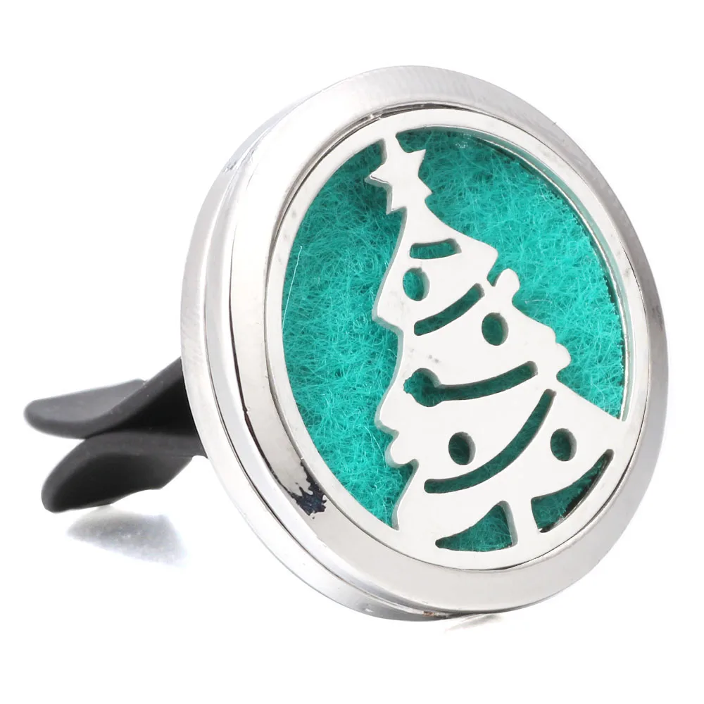 

Christmas Tree Essential Oil Diffuser Car Vent Air Freshener Stainless Steel Magnetic Open Perfume Aromatherapy Pendants Lockets