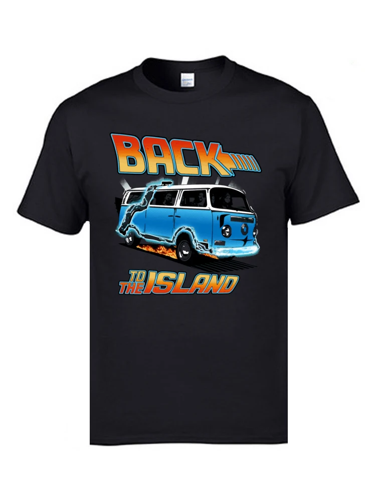 Birthday Cotton Fabric Tops & Tees for Men comfortable T-Shirt Cool Funny Crewneck Tops & Tees Short Sleeve Wholesale Back to the Island Lost And Back to the Future Spoof 574 black