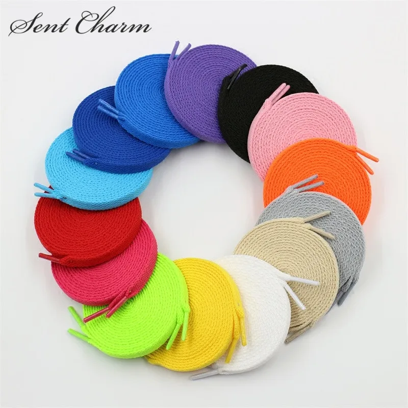 

SENTCHARM 120CM/47'' THICK FLAT FAT SHOE LACES 0.9cm Wide Shoelaces All Shoe Types Trainer Boot Shoes Wholesale