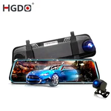 HGDO видеорегистратор ночного видения, зеркало заднего вида, Автомобильный видеорегистратор Full hd 1080 P, 10 дюймов, 2.5D, сенсорный экран, 170 градусов, камера заднего вида