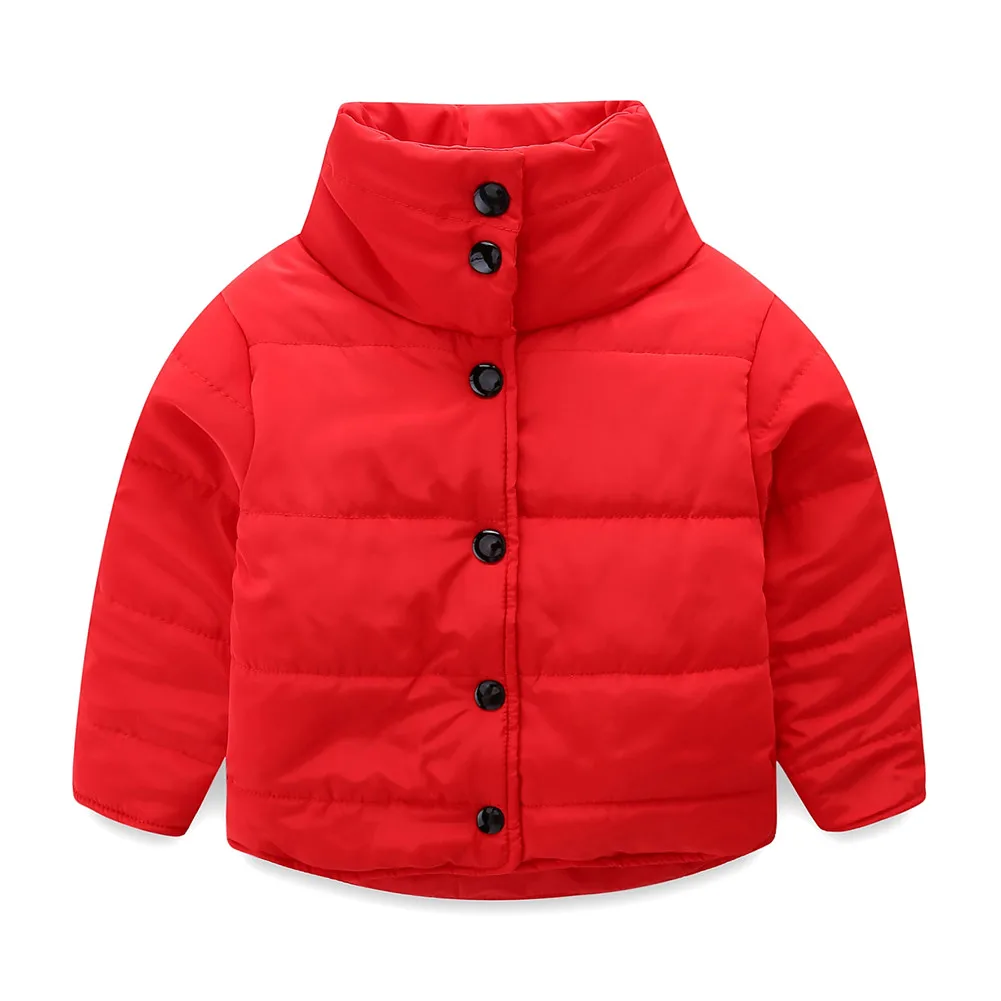 Mudkingdom/хлопковая куртка-пуховик для мальчиков; зимние теплые детские пальто с высоким воротником для малышей; детская верхняя одежда; Одежда для девочек - Цвет: Red