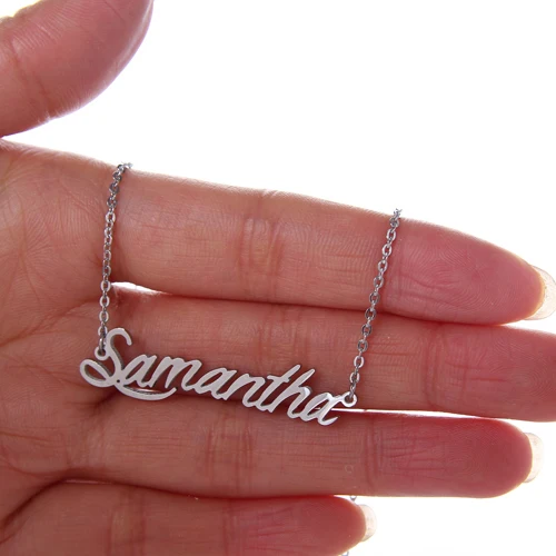 Valentine Birthday Gift Personalized Jewellery Samantha Gold Name Necklace Valentine Birthday Gift Personalized Jewellery Samantha Gold Name Necklace