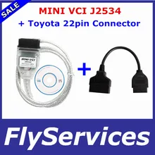For Toyota Mini VCI V12.20.024 With FTDI FT232RL Chip Scanner For Toyota Tis Techstream + For Toyota 22pin OBD2 Diagnostic Tool