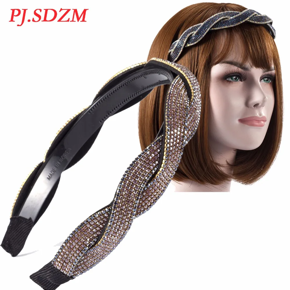 PJ.SDZM Rhinestone Hair Accessory Fashion Female Rhinestone Twisted