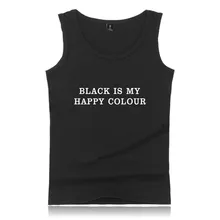 Kpop back is my happy color майка мужская летняя черная модная забавная майка для бодибилдинга Плюс Размер Мужская и женская XXS-4XL жилет