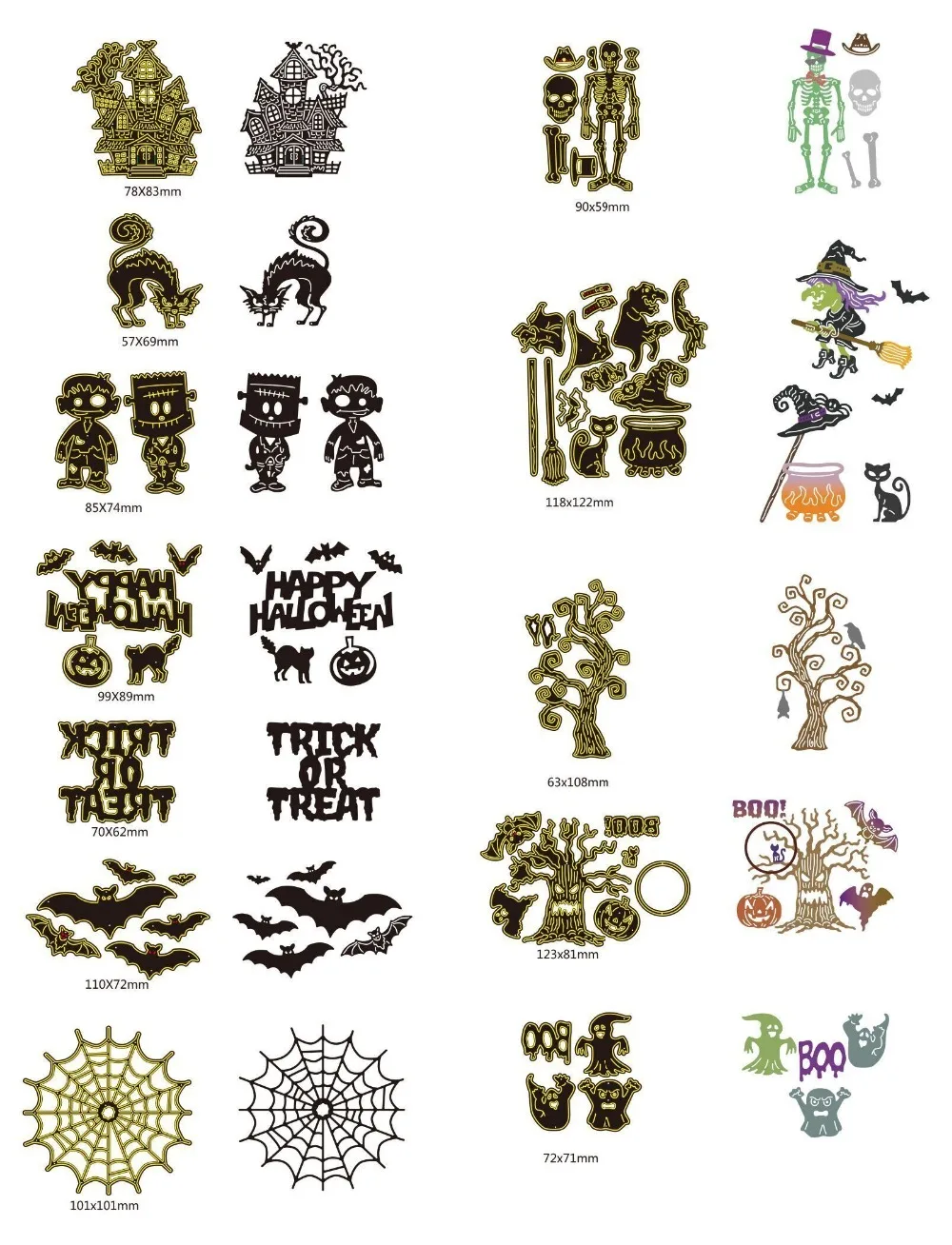 

Halloween Series 12Types Metal cutting die frame craft cutting die embossing stencil for handmade Paper card making scrapbooking