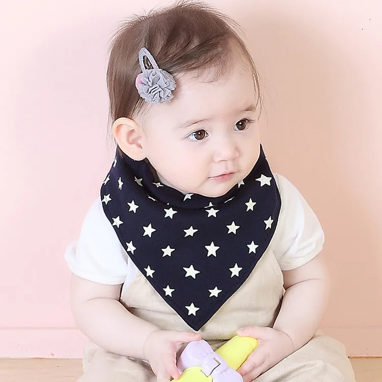 

2019 Baby Bibs Korean-Style New Style Children Triangular Bandage Print Double-Sided Bibs Baby Bibs