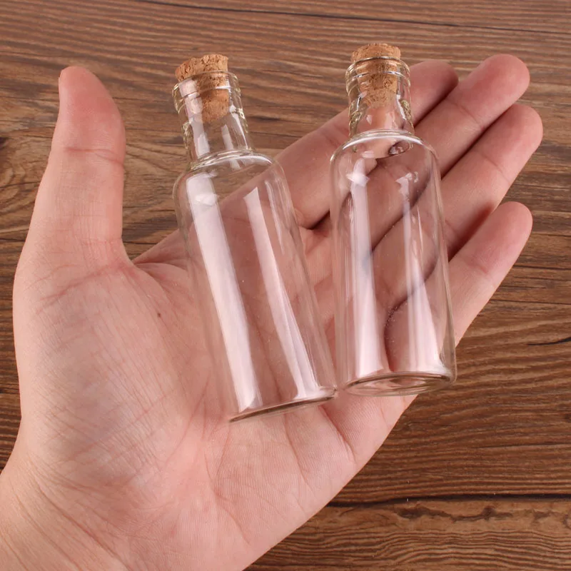 20pcs 25ml size 27*80*10mm Transparent Glass Wishing Bottles with Cork Stopper Empty Spice Jars Vials Christmas Wedding gift 3