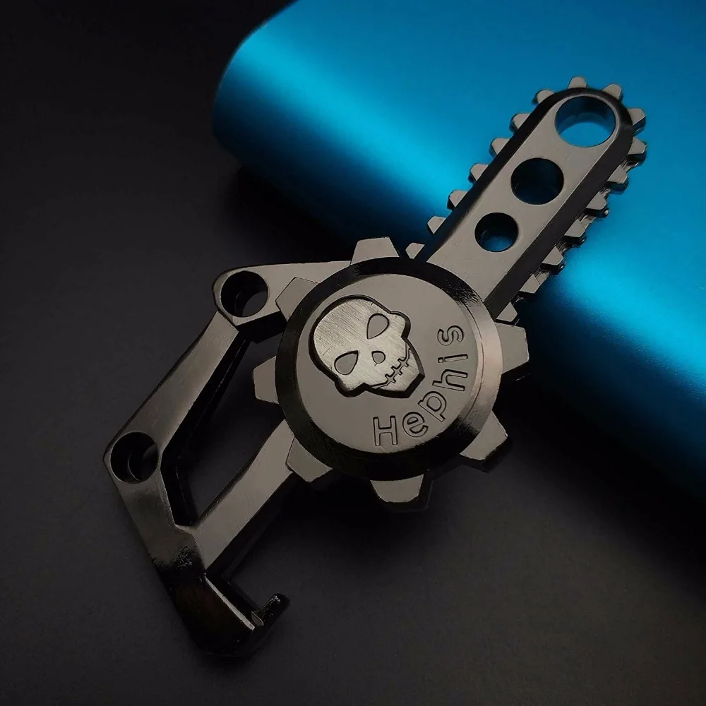 Hephis Skull Chainsaw Key Chains K2 Multi Function Bottle Opener Keychains Unique Car Key Ring Holder High Grade Bag Men Gifts