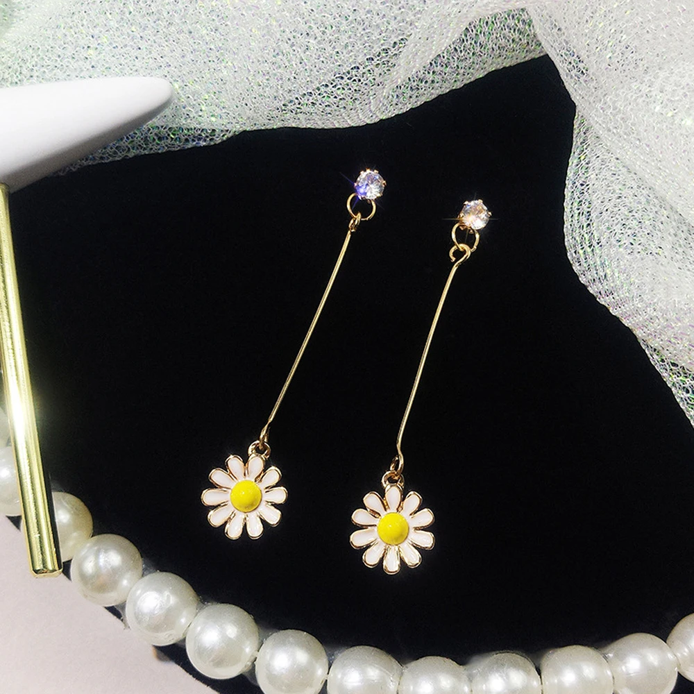 Temperament beautiful flowers stud earrings fashion metal stud earrings female sunflower flowers stud earrings for woman Jewelry Elegant Gift (12)