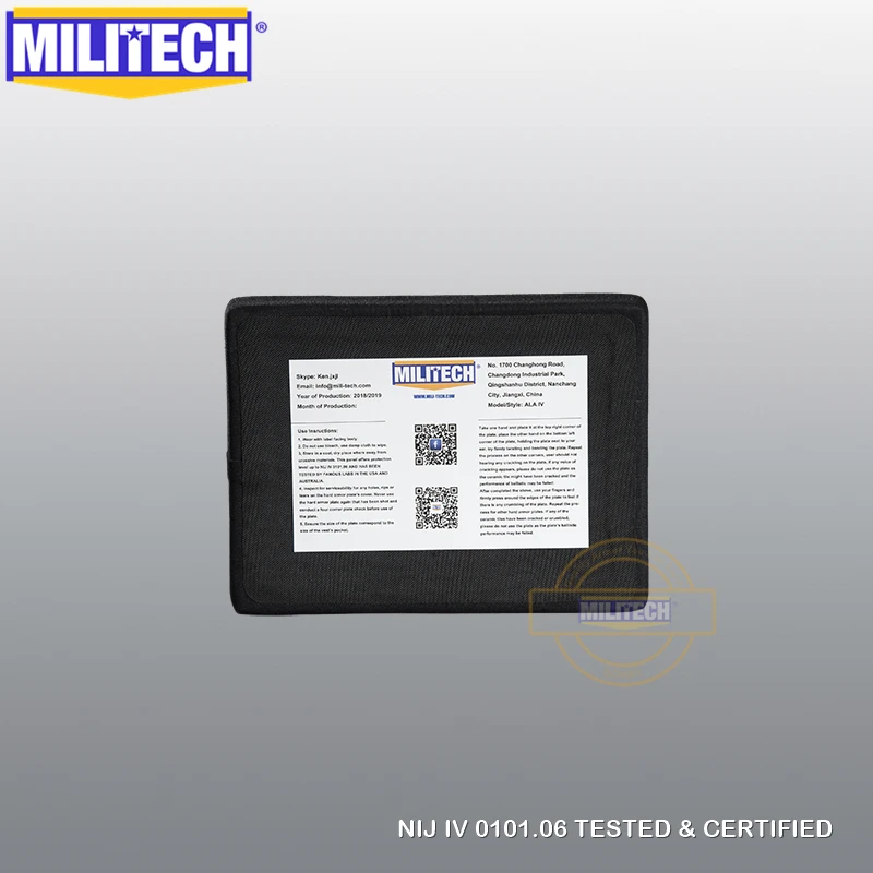 MILITECH 6 ''x 8'' NIJ уровень IV пуленепробиваемая боковая пластина 6 на 8 Al2o3 отдельно стоящая баллистическая ESAPI NIJ уровень 4 панели