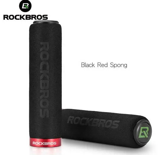 Рокброс велосипедные ручки для велосипеда MTB силиконовая губка велосипедный замок на ручки против-занос, удар-поглощая велосипедная часть - Цвет: Black Red Sponge