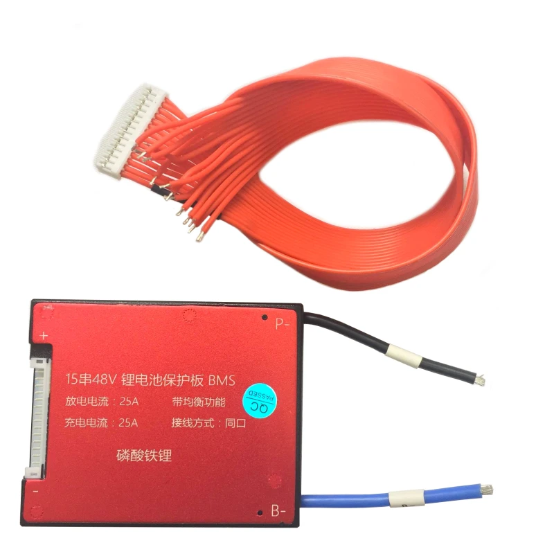 15S 48V 25A 35A 45A 60A BMS PCB PCM for LiFePO4 Battery with Balance Function