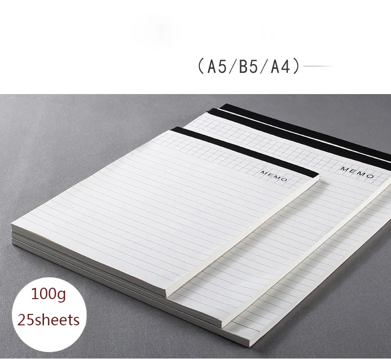 A4 160 pages Lined Ruled Paper Refill Pad Notepad Note Notebook 54gsm 