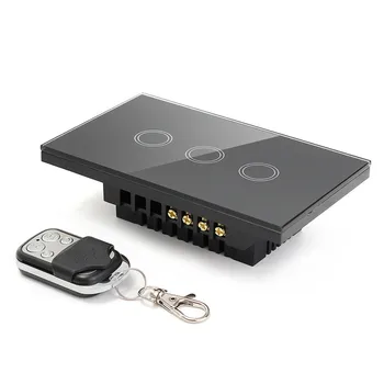

US Standard Remote Control Switch 3 Gangs 3 Way, Smart Wall Light Switch, Wireless Remote Control Touch Light Switch
