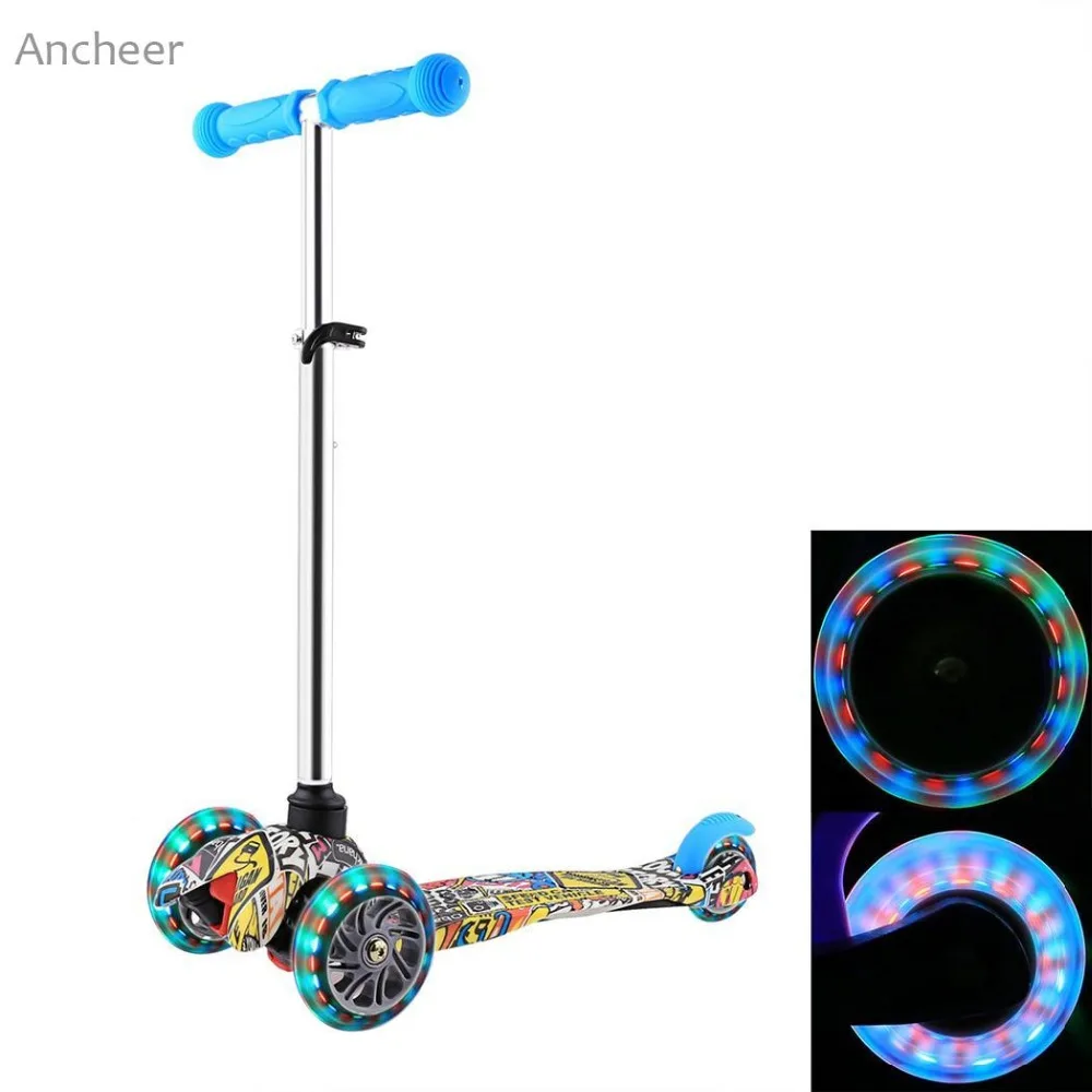 

Aluminum Alloy 3 wheel Kick Scooter PU Flashing Wheel folding Scooter kids Adjustable Height Triciclo Bikes Toys Gifts for Kids