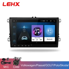 LEHX 9 дюймов Автомобильный Android 8,1 автомобильный Радио gps авто радио 2 Din USB для VW Skoda Octavia Golf 5 6 touran passat B6 jetta Polo Tiguan