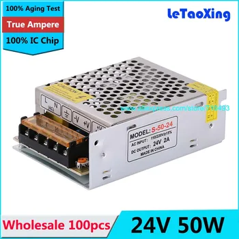 

100pcs AC110V-220V TO DC 24V 2A 48W Switching Power Supply electronic transformer Driver for 5730 ws2812b led stirp lamp