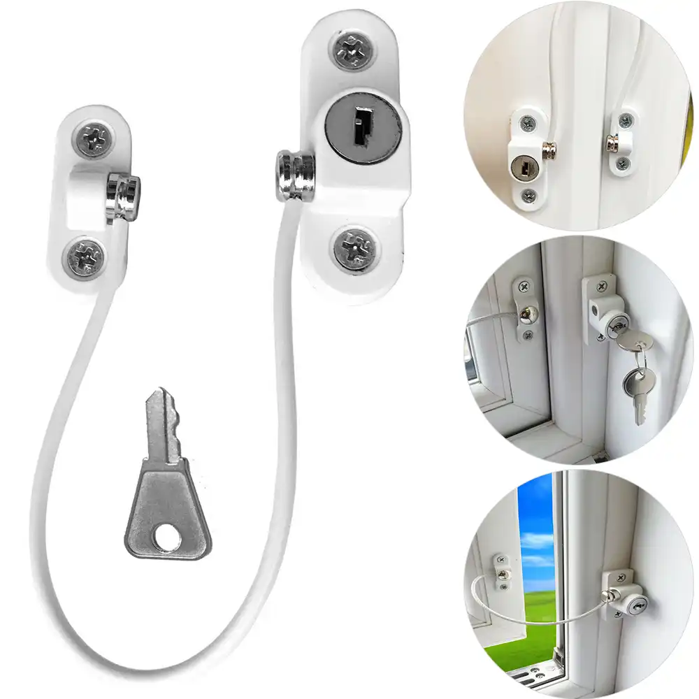 Stainless Steel Window Security Chain Lock Door Restrictor Home Sliding