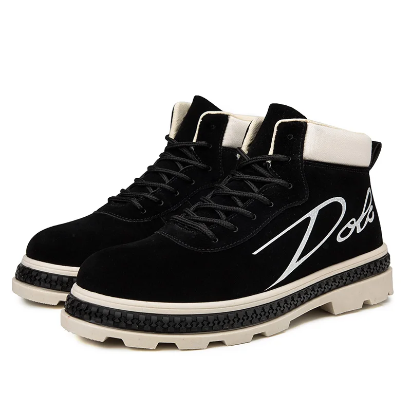 YWEEN Newest Men's Boots Lace-Up Casual Ankle Boots Man Fashion Leather Mid-Carf Shoes