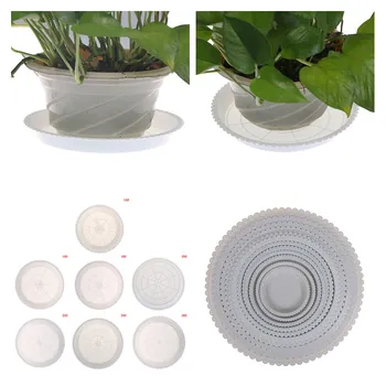 

MENGXIANG 1Pc Creative Plastic Round Flower Pots tray Hydroponic Aquarium Insert Plants Growth Flower Pot Tray Garden Supplies