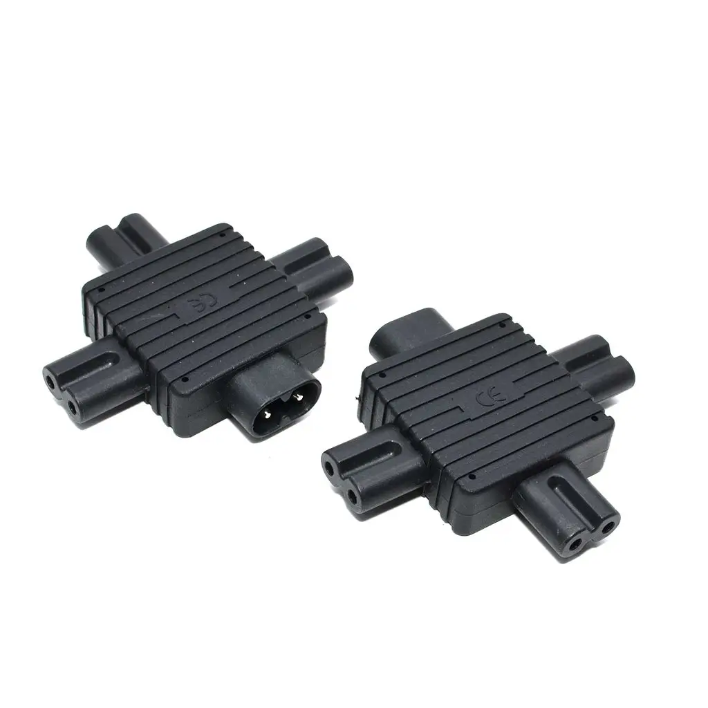 

Free shipping IEC 320 C8 to 3x C7 Power adapter IEC 320 C7 to C8 Split adapter for LCD LED Display device #WPT604