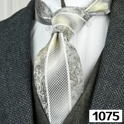 Мужские галстуки ручной работы в геометрическом стиле, в горошек, с узором пейсли, разноцветные, шелк, жаккард, новинка - Цвет: 1075