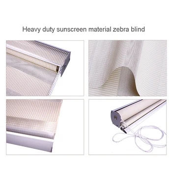 

new zebra blind sunscreen material quality heavy duty double roller blind for Customize size