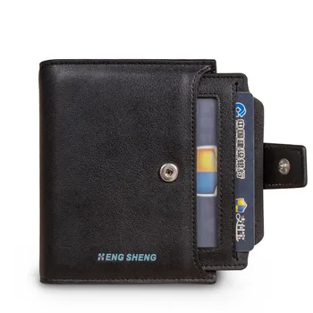 

Men Wallets Zipper Hasp New Pattern Button Loose-leaf Cards Multi Function Leisure Card Holder Wallet #04