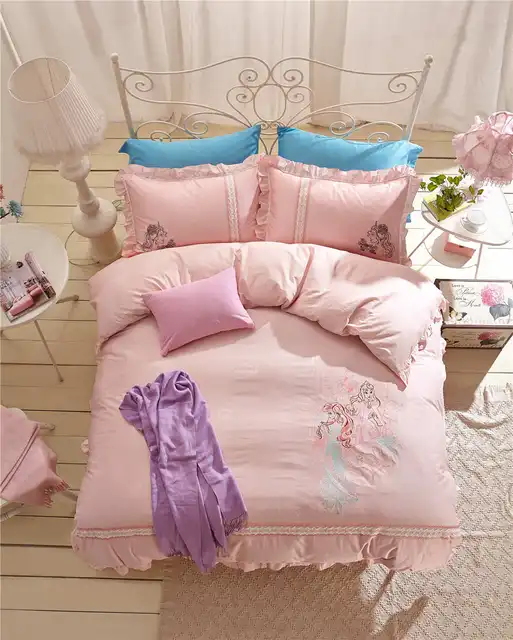 disney princess cartoon 3d print bedding set bedspread coversets