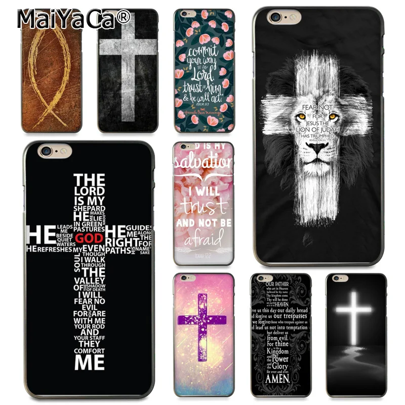 MaiYaCa Bible Jesus Christ Christian Cross design Coque Shell Phone Case for Apple iPhone 8 7 6 6S Plus X 5 5S SE 5C Cover