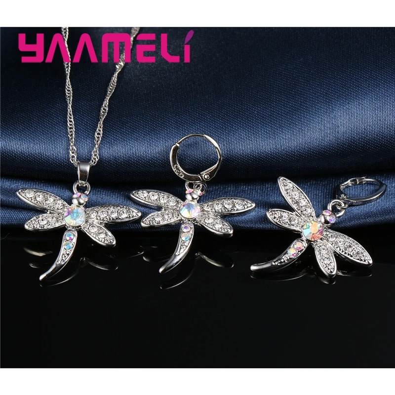 Boucles d'Oreilles Argent Massif 925 Libellule Moulée Rose