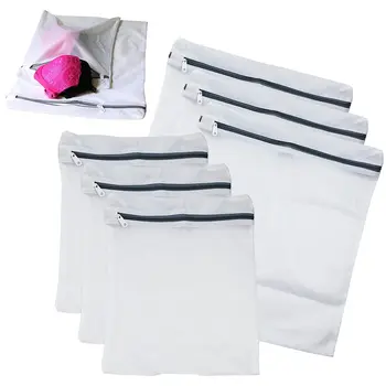 

6 Pack - Laundry Bra Lingerie Mesh Wash Bag (3 Large and 3 Medium)