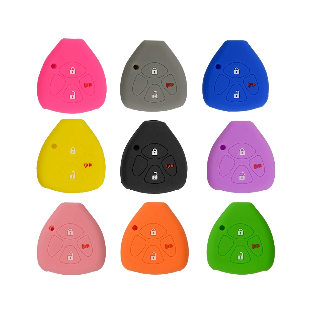 3 buttons silicone car key cover for Toyota 1