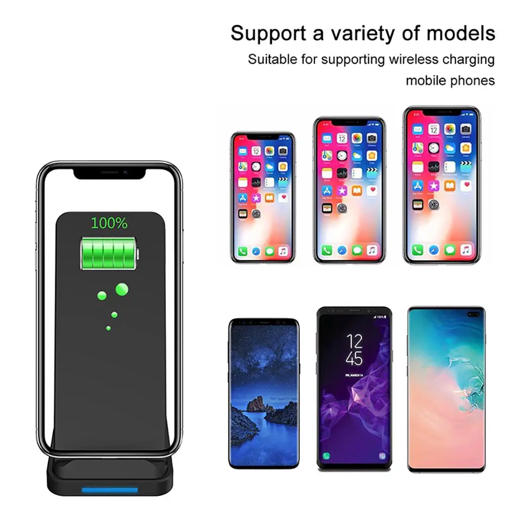 

New 10W Wireless Charger Fast Charging Stand Smart Identification Phone Model Matching High Quality Charging For IPhone