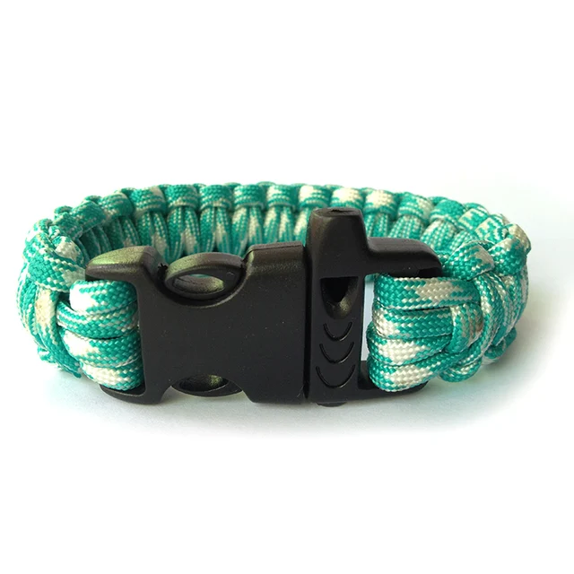 Paracord Bracelets Kit Military Emergency Survival Bracelet Men Paracord Bracelets Kit Military Emergency Survival Bracelet Men Charm 550 Cord Lightblue