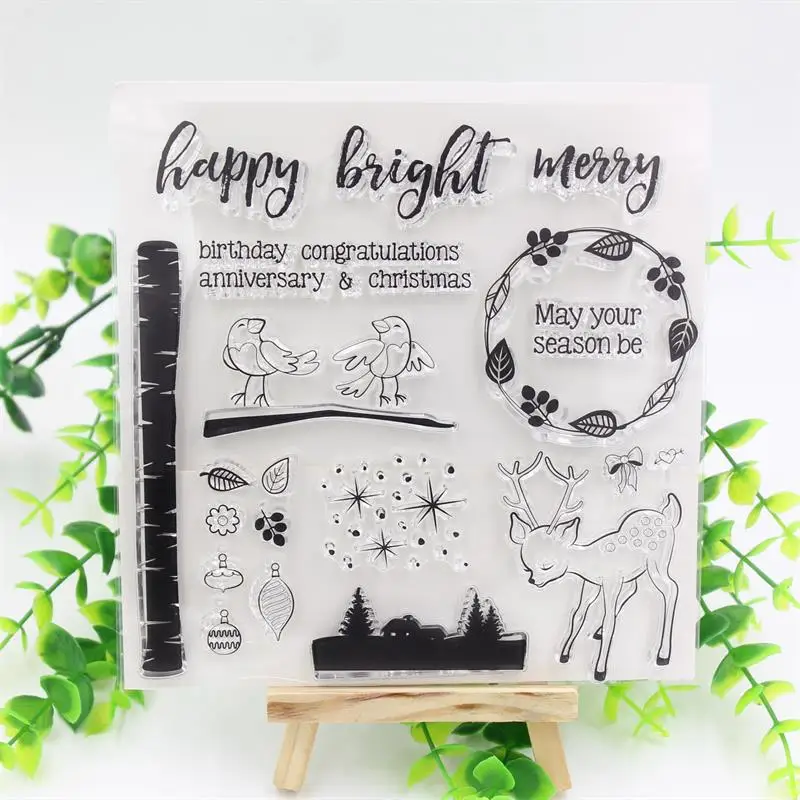 

Christmas Season Transparent Clear Silicone Stamps for DIY Scrapbooking/Card Making/Kids Christmas Fun Decoration Supplies