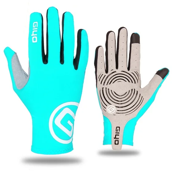 GIYO велосипедные перчатки с сенсорным экраном, противоскользящие велосипедные перчатки для мужчин и женщин, весенние спортивные перчатки для горного велосипеда - Цвет: Blue
