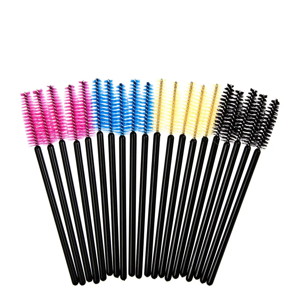 

New 200pcs/lot make up brush Pink synthetic fiber One-Off Disposable Eyelash Brush Mascara Applicator Wand Brush best deal