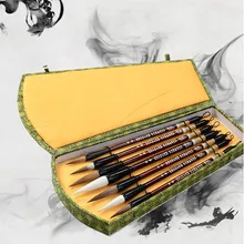 7 кистей для каллиграфии, подарочный набор для волос, традиционная китайская кисть для каллиграфии, кисть, инструменты для рисования
